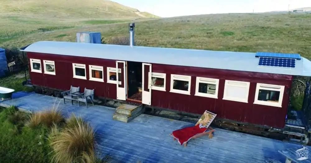 A Woman Turns An Old Railroad Carriage Into A Stunning Off-Grid Tiny House