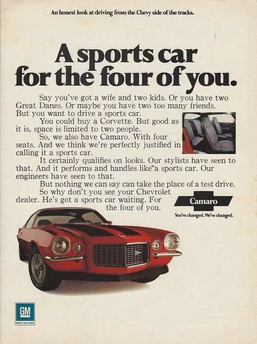 1971 Chevy Camaro Z28 Original Retro Magazine Ad