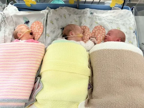Mom Delivers Unusual Identical Triplet Girls
