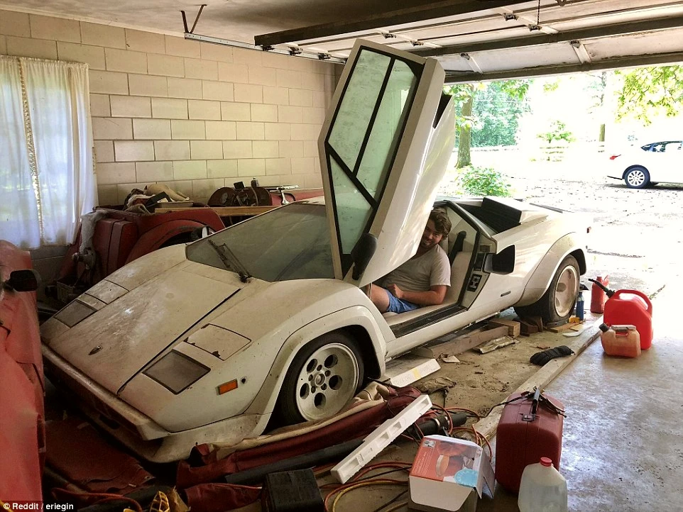 A Girl discovered an abandoned Lamborghini Countach and Ferrari 308 in her Grandma's garage
