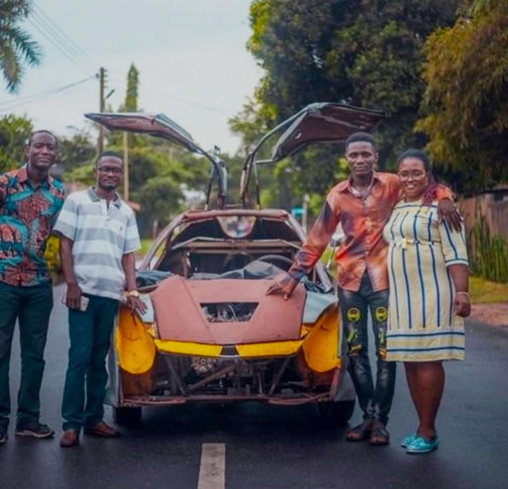 A Ghanaian boy builds a $3,000 DIY car out of scrap metal