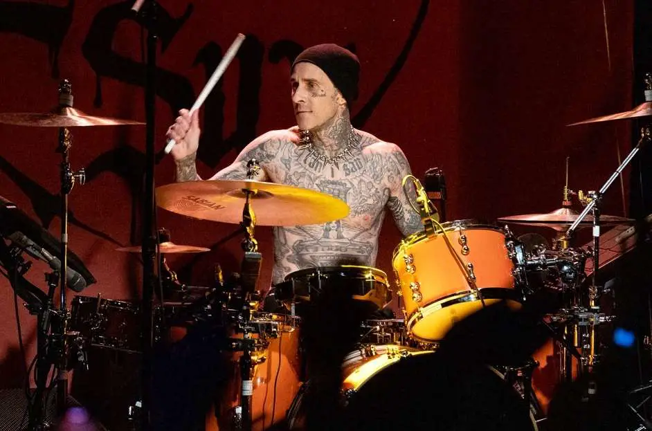 Travis Barker plays drums for MGK at Their Concert following the health scare