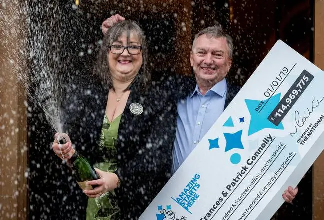 A woman who won the EuroMillions jackpot donated half of her winnings to charity