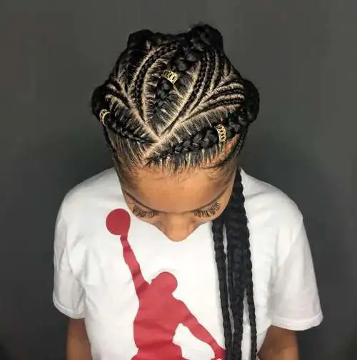Cornrows with hair Easy Guide - Feed-In Braids with Cuff Beads