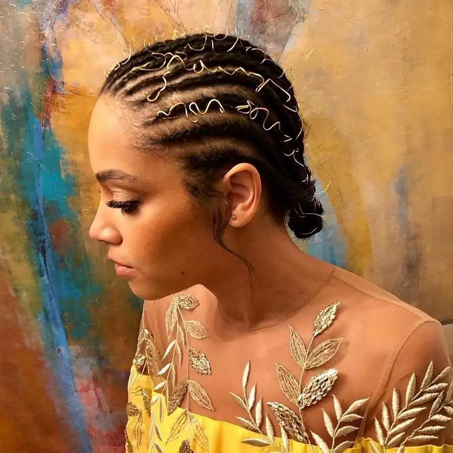 Cornrows with hair Easy Guide - Gold Wires In Braids