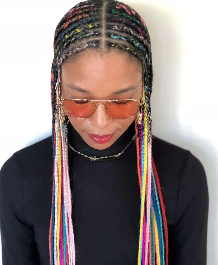 Cornrows with hair Easy Guide - Rainbow Center Parted Braids