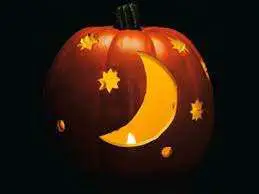 asy Pumpkin Faces Ideas to Draw and Carve for Kids
Glowing Moon and Stars Pumpkin