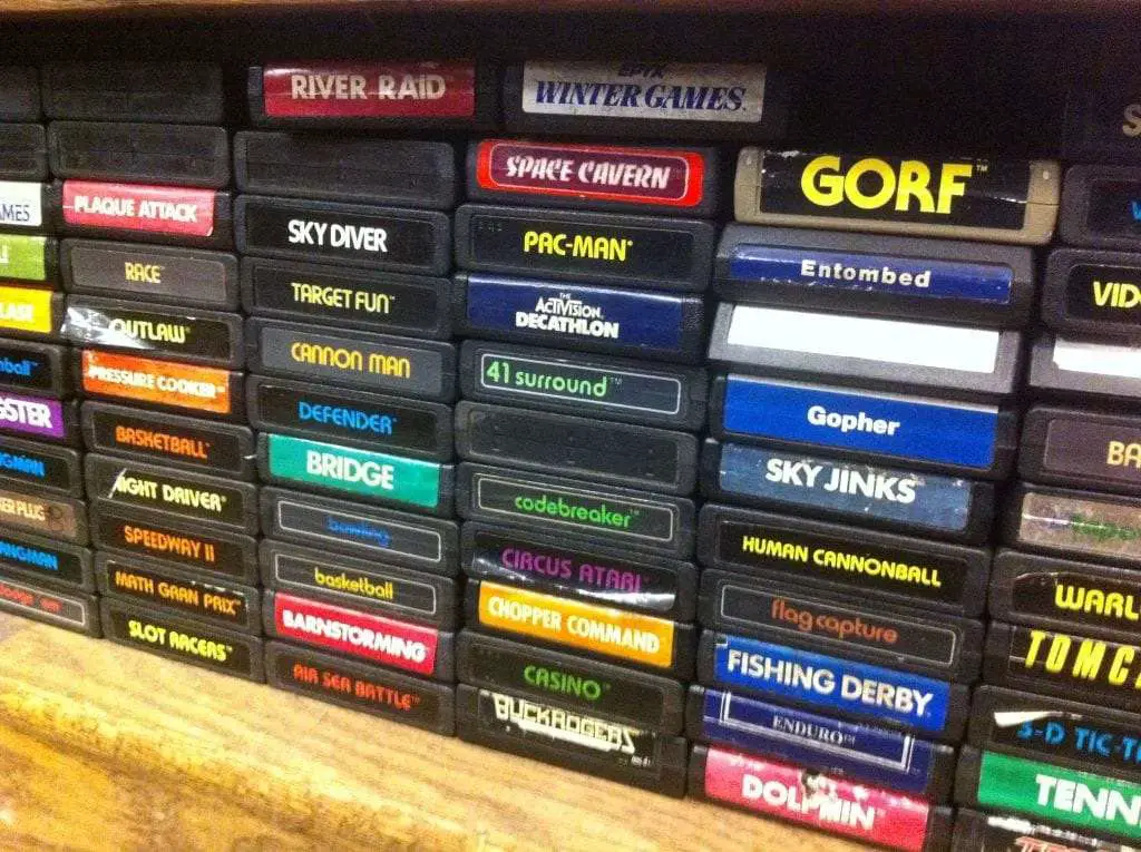 Atari game cartridges. Clare McBride via Flickr (2013).