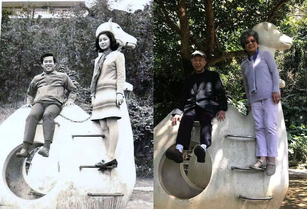 then and now couple photo
