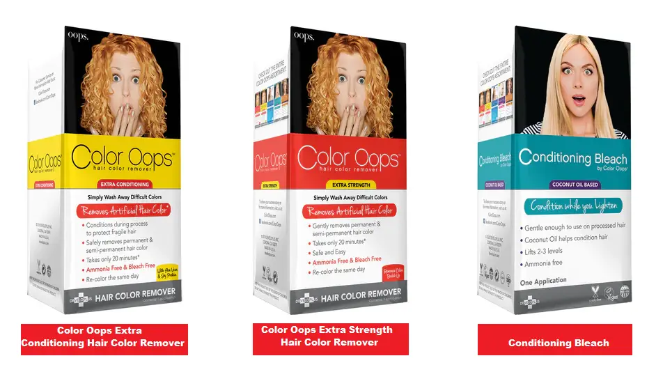 types of color oops hair color remover