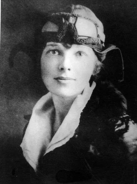 Earhart before her non-stop flight across the Atlantic Ocean, 1928