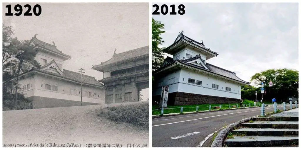 Former Japanese Imperial Army 2nd Division, 1920 (l) and 2018 (r). Taureich, re.photos. CC BY 4.0