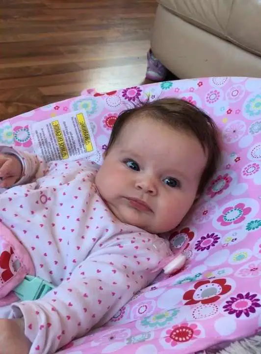 11-week-old cute baby girl says her first word