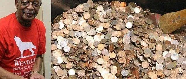 A man collected coins in a box for 45 years