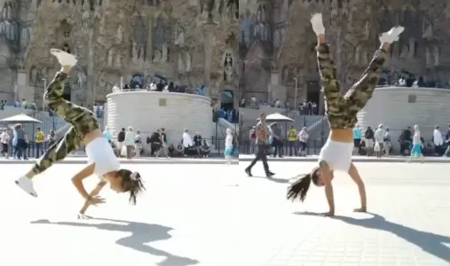 Girl’s Dance Grabs Attention of Passers-by on the Street
